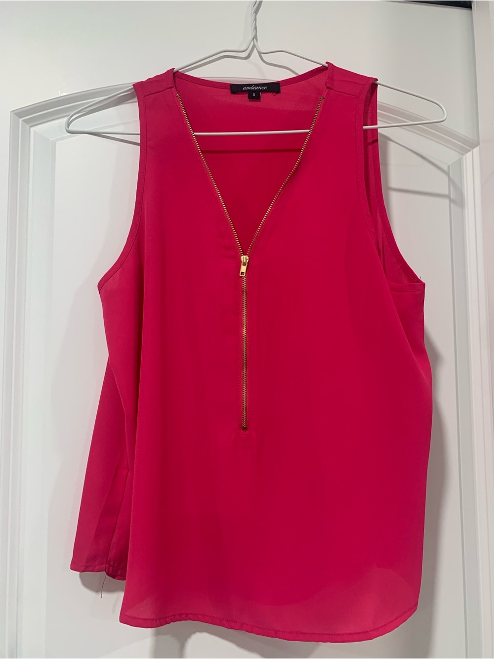 Ambiance Pink Sleeveless Zip-Front Camisole